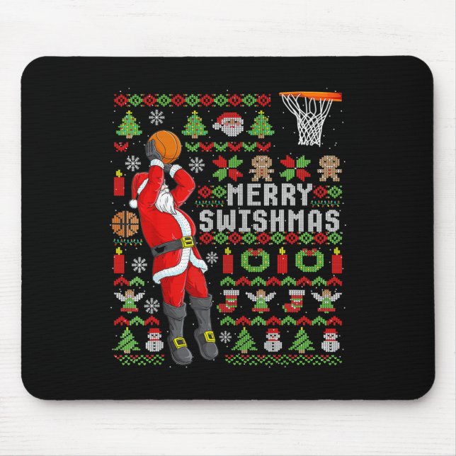 Weihnachtsmann-Bysketbyll-Spieler - Slam Dunk Ugly Mousepad (Vorne)