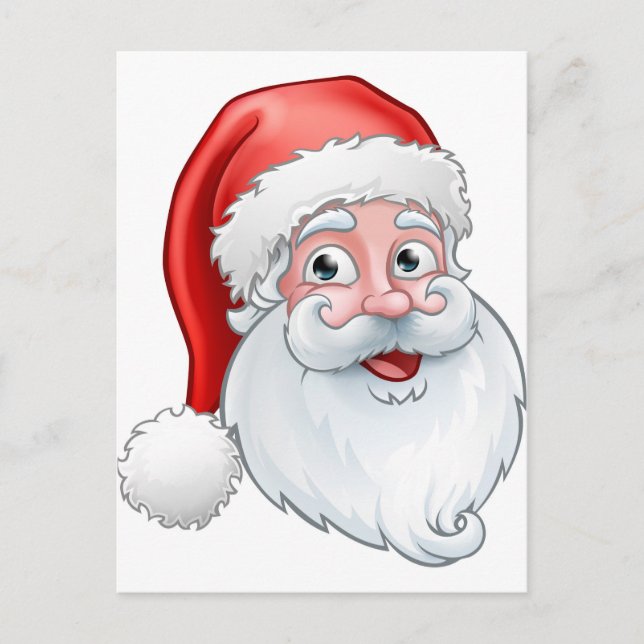 Weihnachtsmann-Cartoon Feiertagspostkarte (Vorderseite)