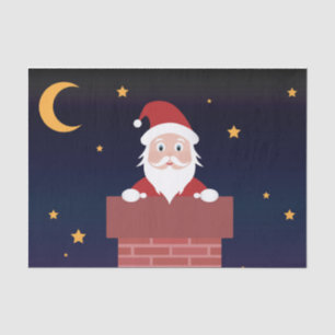 Weihnachtsmann Cartoon Weihnachten Nacht den Kamin Seidenpapier