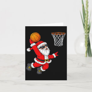 Weihnachtsmann Claus Dunking A Bysketbyll Boys Ki Karte
