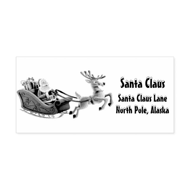 Weihnachtsmann Claus Sleigh Reindeer Gummistempel (Prägung)