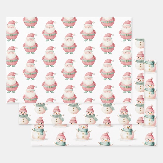 Weihnachtsmann Claus Snowman Geschenkpapier Set (Set)
