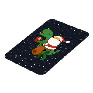 Weihnachtsmann-Claus T-rex Dinosaur Sleigh Magnet