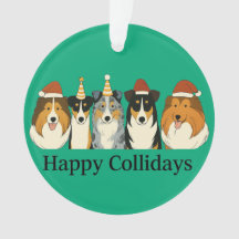 Weihnachtsmann Collie Ornamente 