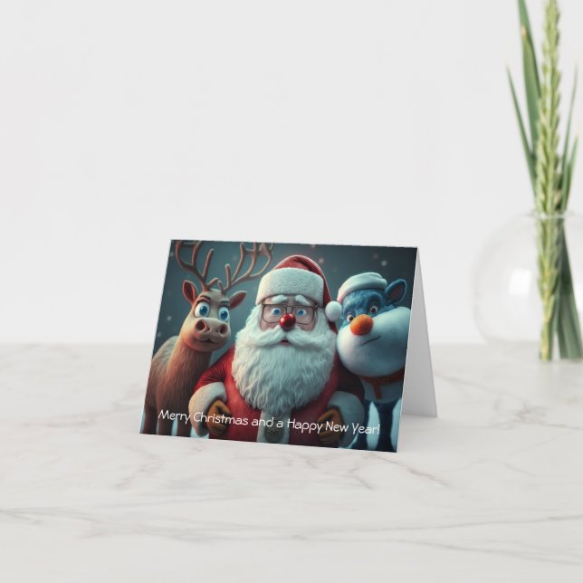 Weihnachtsmann Dankeskarte (Vorderseite)