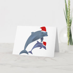 weihnachtsmann delphine feiertagskarte