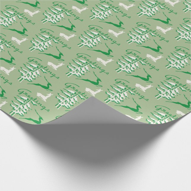 Weihnachtsmann der 40er Jahre Vintag Geschenkpapier (Ecke)