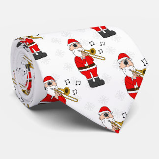 Weihnachtsmann, der Posaune spielt, Weihnachts-Ble Krawatte