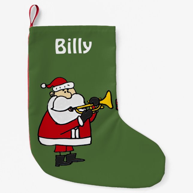 Weihnachtsmann, der Trompete-WeihnachtsStrumpf Kleiner Weihnachtsstrumpf (Vorderseite)
