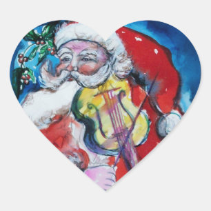 WEIHNACHTSMANN, der VIOLINE WeihnachtsParty SPIELT Herz-Aufkleber