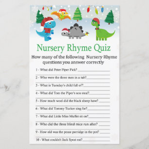 Weihnachtsmann-Dinosaurier-Kinderzimmer Rhyme Quiz