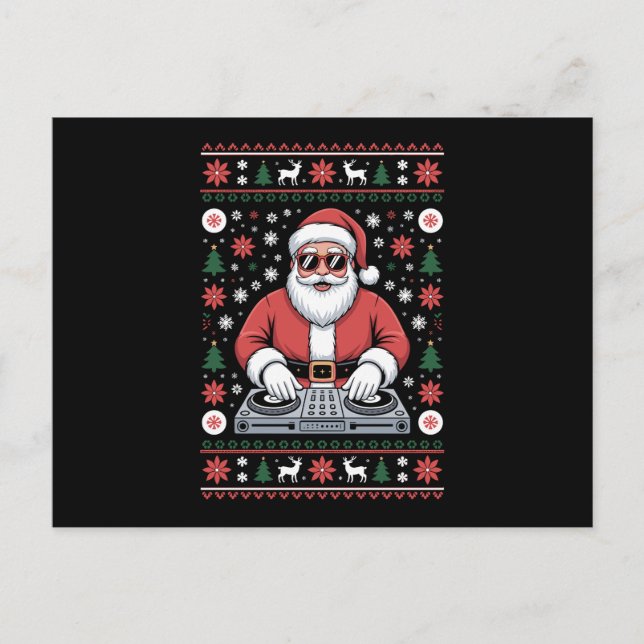 Weihnachtsmann DJ Weihnachten hässlicher Pullover  (Vorderseite)