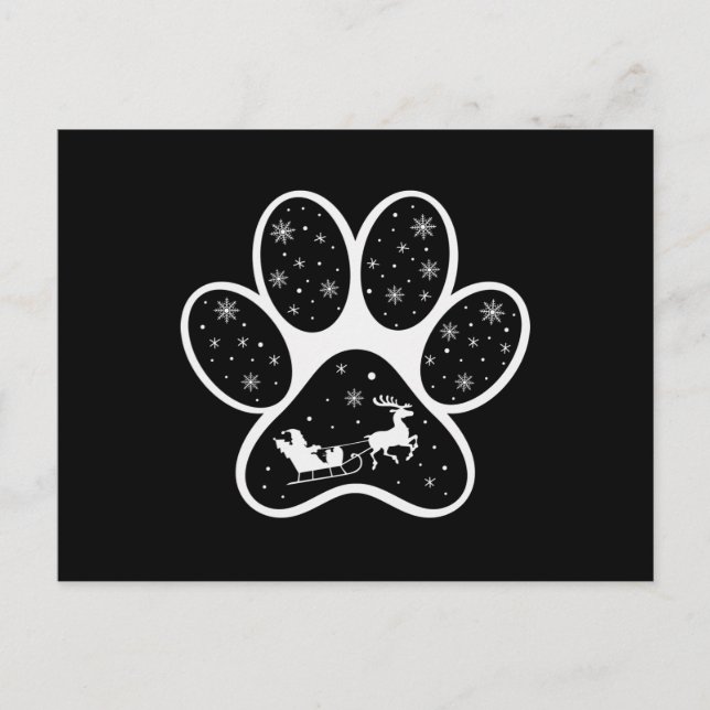 Weihnachtsmann Dog Paws Weihnachtskostüme Postkarte (Vorderseite)