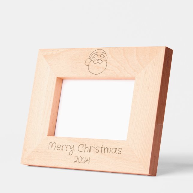 Weihnachtsmann Doodle Frohe Weihnachten und Jahr Geätzte Rahmen (Links)