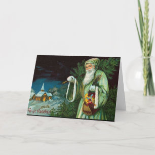 Weihnachtsmann-Dorfkirchenkarte Feiertagskarte