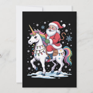 Weihnachtsmann Einhorn Weihnachten Regenbogen Lich Einladung