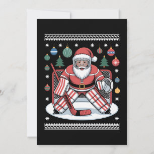 Weihnachtsmann Eishockey Torwart Weihnachten hässl Einladung