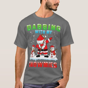 Weihnachtsmann Eishockeyschläger mit Snowmies spie T-Shirt