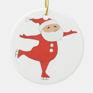 Weihnachtsmann-Eislauf {Verzierung} FERTIGEN Keramikornament