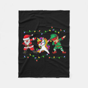 Weihnachtsmann-Elf Einhorn Weihnachten Kinder Jung Fleecedecke