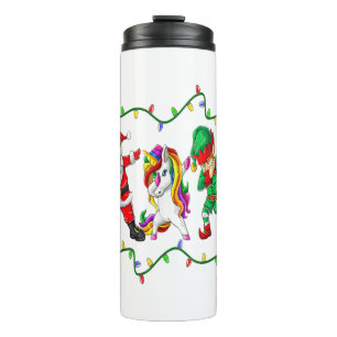 Weihnachtsmann-Elf Einhorn Weihnachten Kinder Jung Thermosbecher