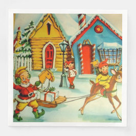 Weihnachtsmann Elves Weihnachtsfeiertage N Serviette