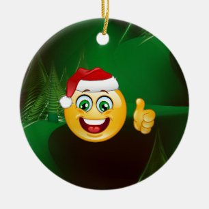 weihnachtsmann-emojis keramik ornament