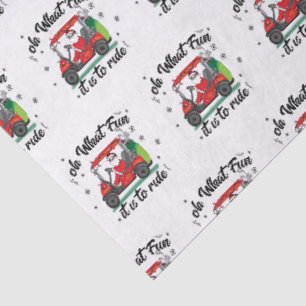 Weihnachtsmann fährt Golfcart Seidenpapier