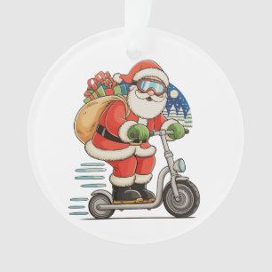 Weihnachtsmann fährt Roller Weihnachten passende F Ornament