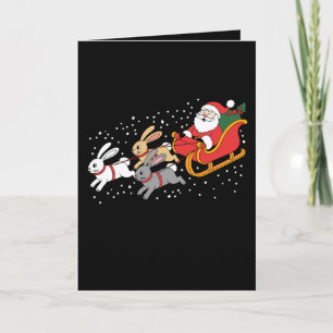 Weihnachtsmann fährt Schlitten Hase Weihnachten Xm
