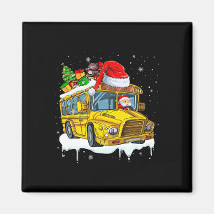 Weihnachtsmann fährt Schulbus Weihnachtsbaum Bunte Magnet