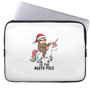 Weihnachtsmann Faultier Reitendes Einhorn Lustiges Laptopschutzhülle