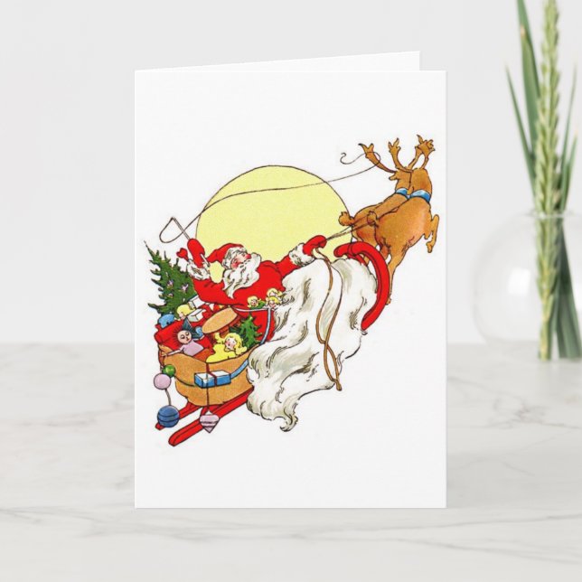 Weihnachtsmann Feiertagskarte (Vorderseite)