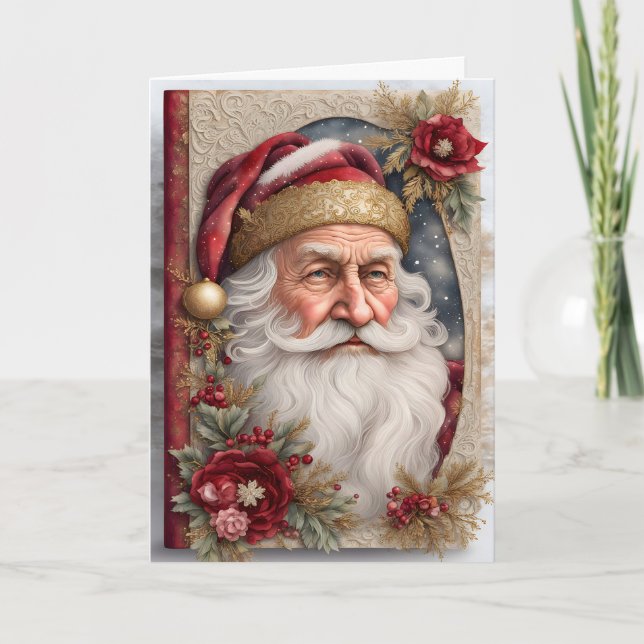 Weihnachtsmann  feiertagskarte (Vorderseite)