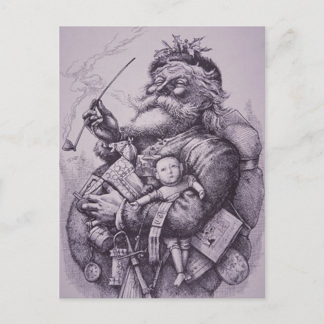 Weihnachtsmann Feiertagspostkarte (Vorderseite)