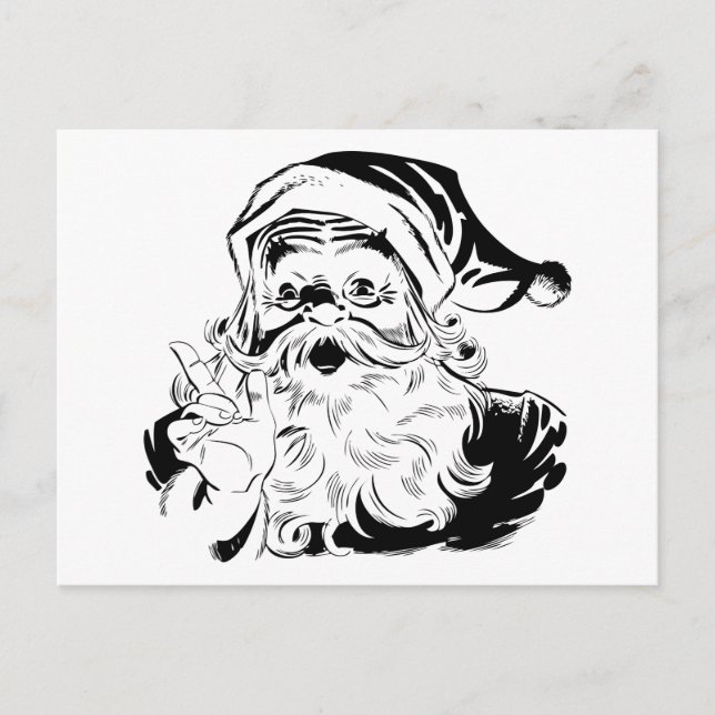 Weihnachtsmann Feiertagspostkarte (Vorderseite)