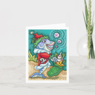 WEIHNACHTSMANN FISCH GESCHICHTEN, SEESTERNE, MEERE KARTE