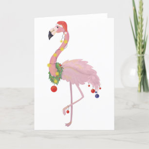 Weihnachtsmann Flamingo Feiertagskarte