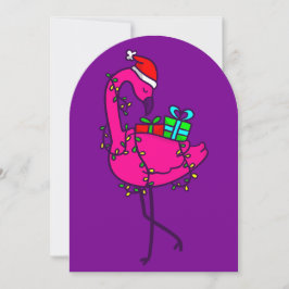 weihnachtsmann Flamingo Weihnachtsbeleuchtung Weih Einladung