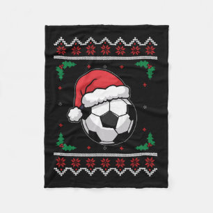 Weihnachtsmann Football Xmas hässlich Soccer Junge Fleecedecke