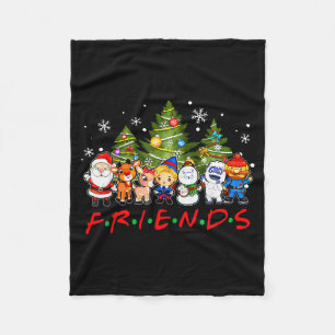 Weihnachtsmann Freunde Rudolph Schneemann Familie Fleecedecke