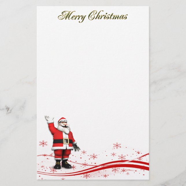 Weihnachtsmann & Frohe Weihnachten Briefpapier (Vorderseite)