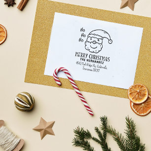 Weihnachtsmann frohe Weihnachten, Familienadresse Gummistempel