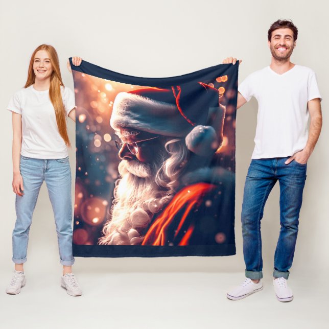Weihnachtsmann Frohe Weihnachten Fleecedecke (Beispiel)