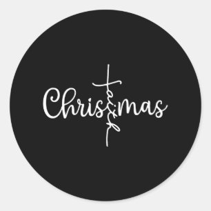 Weihnachtsmann Frohe Weihnachten Jesus Christus Runder Aufkleber
