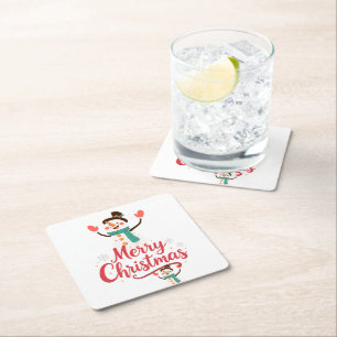 Weihnachtsmann Frohe Weihnachten Lippenbalsam Rechteckiger Pappuntersetzer
