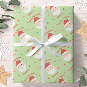 Weihnachtsmann Frohe Weihnachten Personalisierter Geschenkpapier
