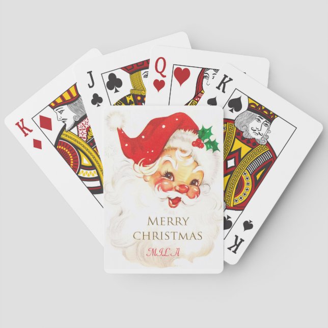 Weihnachtsmann, frohe Weihnachten Spielkarten (Rückseite)