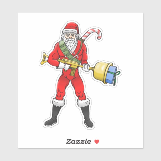 Weihnachtsmann Frohe Weihnachten Teil 2 Aufkleber (Blatt)