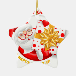 Weihnachtsmann Frohes Neues Jahr Keramik Ornament